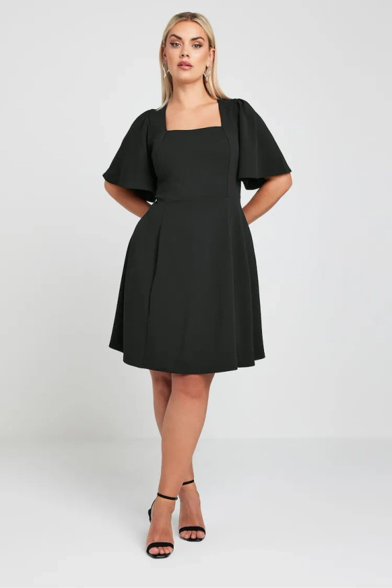 Buy Yours Curve Black LIMITED COLLECTION Curve Black Angel Sleeve Mini Dress from Next Australia