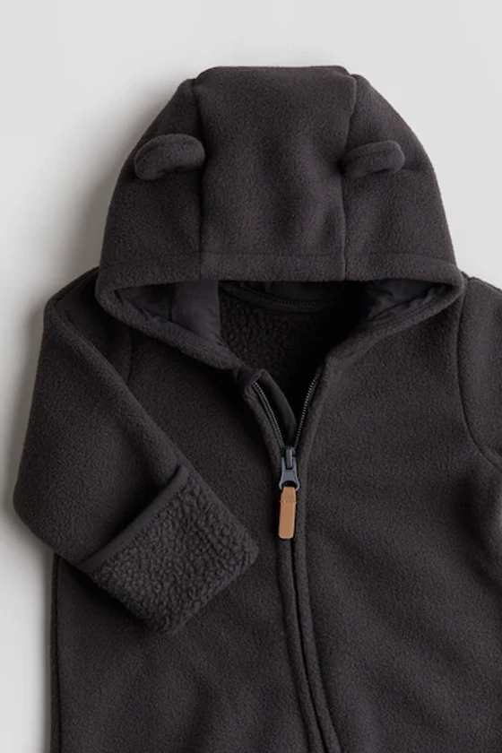 Hooded fleece all-in-one suit