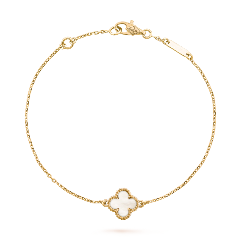 Sweet Alhambra bracelet 18K yellow gold, Mother-of-pearl - Van Cleef & Arpels