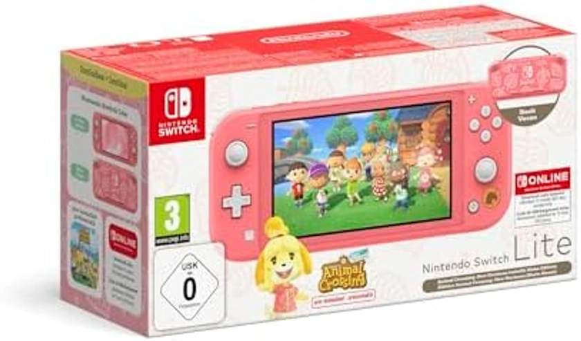 Nintendo Switch Lite CORAL+ Animal Crossing + NSO 12M EUR : Amazon.com.be: Jeux vidéo