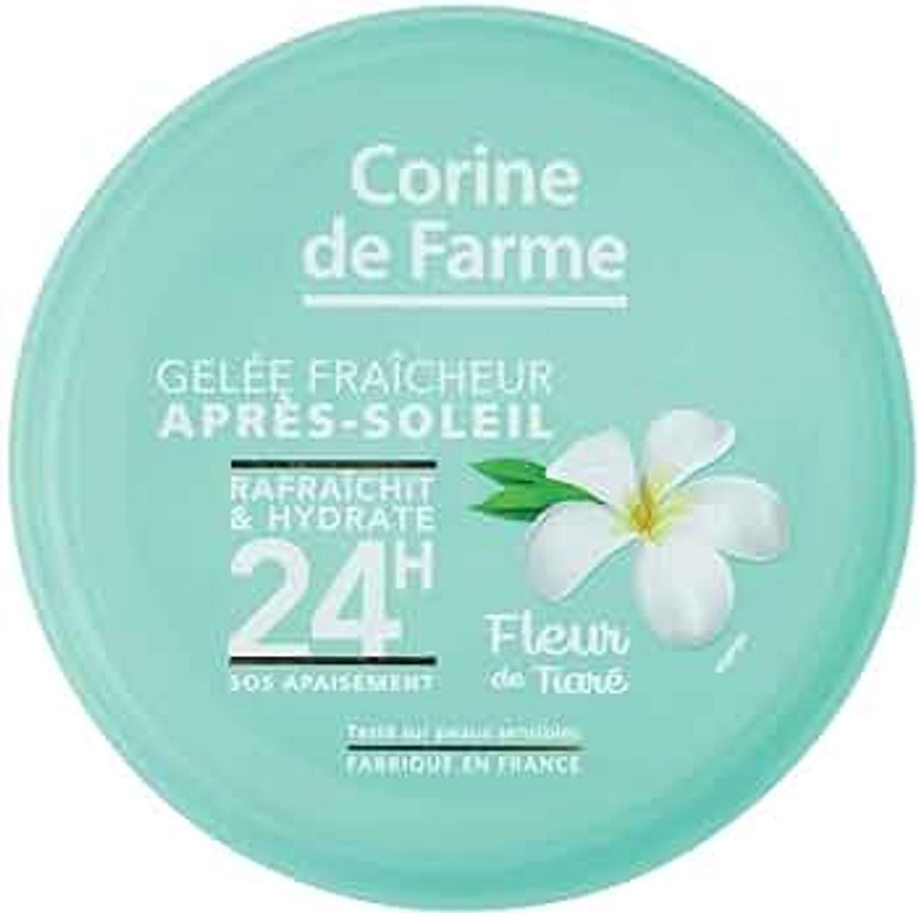 Corine de Farme - Gelée Fraîcheur Après-Soleil - Soin Peau Hydratant et Apaisant 24h - Eau de Coco, Aloé Vera et Fleur de Tiaré - Sans Paraben - 150 ml