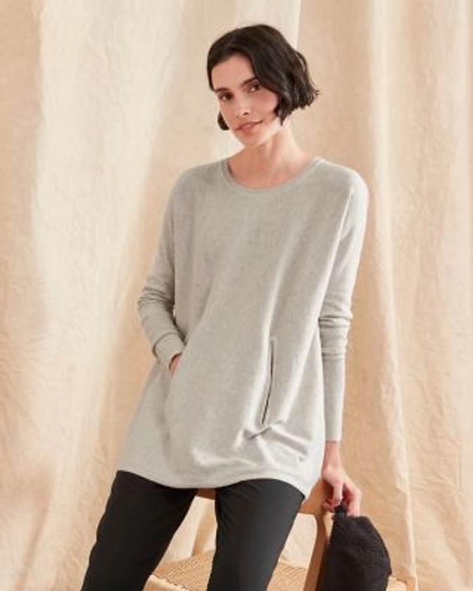 Organic-Cotton Pocket-Detail Sweater | Garnet Hill