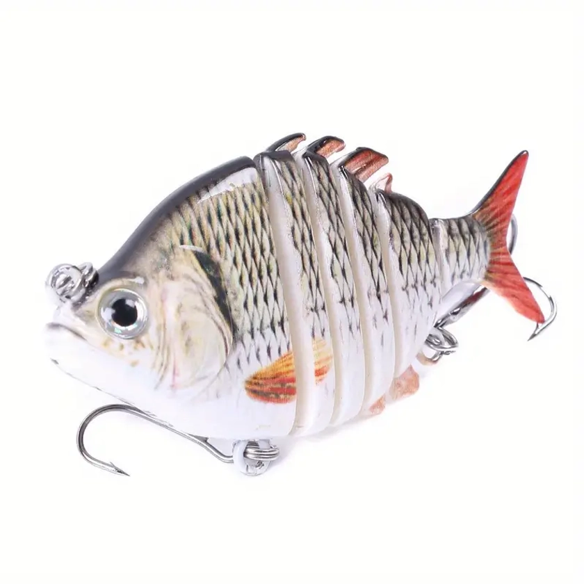 1pc Mini Topwater Artificial Wobbler Lure, Multi Jointed Plastic Hard Swimbait, Slow Sinking Bionic Floating Bait For Freshwater Saltwater Trout Bass