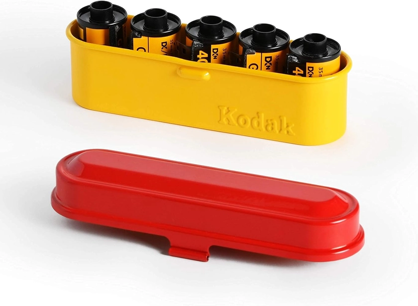 KODAK Film Case - for 5 Rolls of 35mm Films - Compact, Retro Steel Case to Sort and Safeguard Film Rolls (Film is not Included)