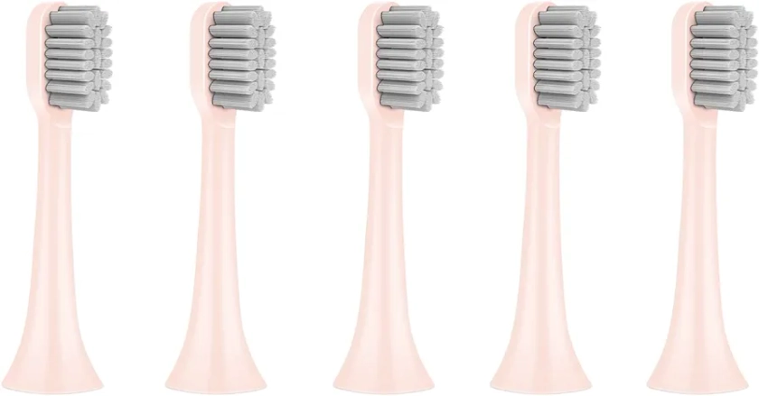 5Pcs Replacement Toothbrush Heads for Aolbea Electric Toothbrushes (Pink)