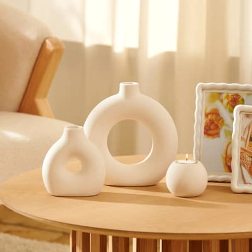 ALBA Vase blanc H 21,2 x Larg. 20,7 x P 6,2 cm | CASA