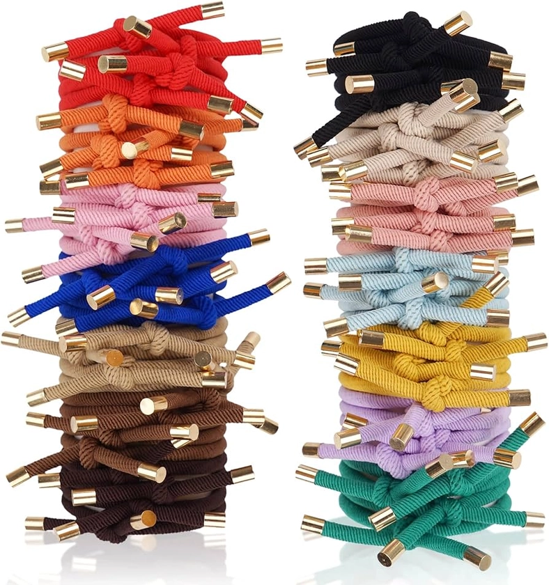 56 Pieces Hair Tie Elastics Knotted Hair Ties Ponytail Holders for Women for Women Girls, 14 Colors