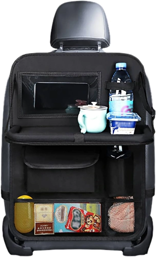 Gsrhzd Car Seat Organiser, Car Organiser Back Seat For Kids, Car Seat Storage with Foldable Dining Table Holder and Multi Pockets, for Travel, Parents Drivers, Kids Toys Food Storage : Amazon.co.uk: Baby Products