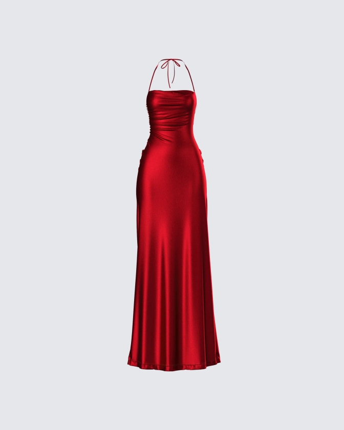 Koa Red Metallic Gown