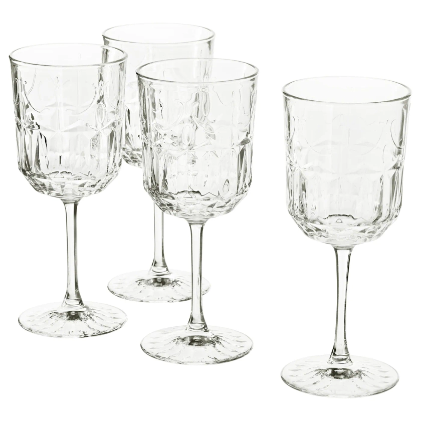 SÄLLSKAPLIG Verre à vin - verre transparent/à motifs 27 cl