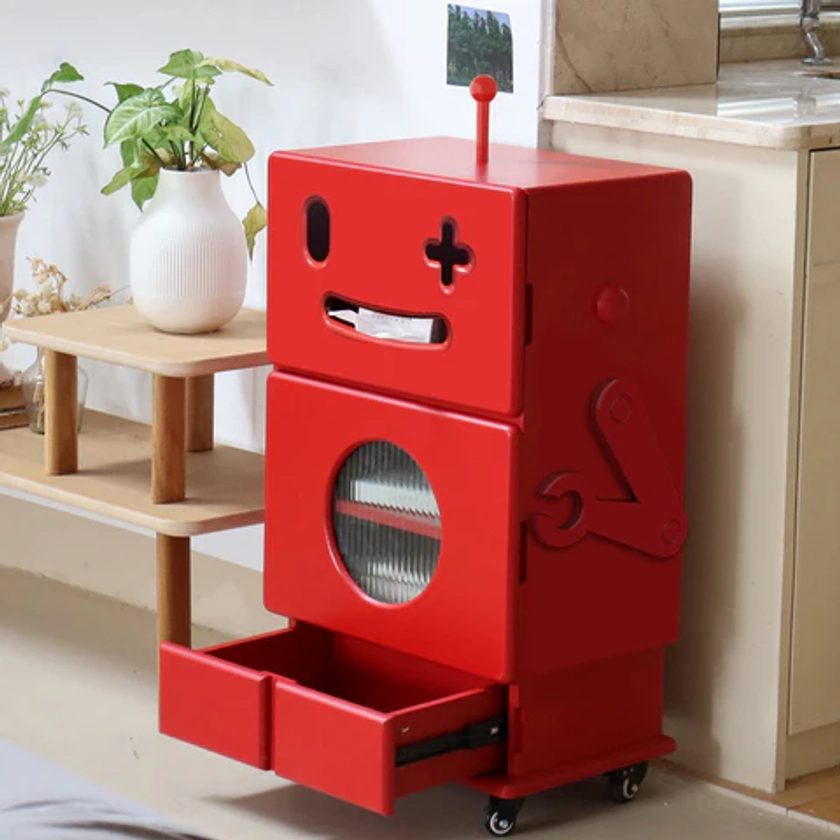 Standing Robot Cabinet Side Table