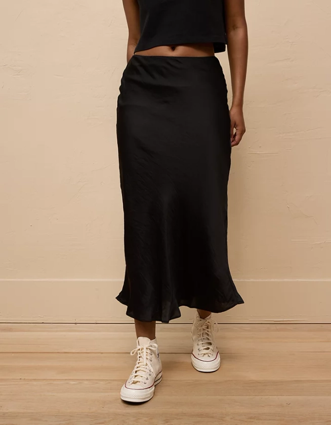 AE High-Waisted Midi Slip Skirt