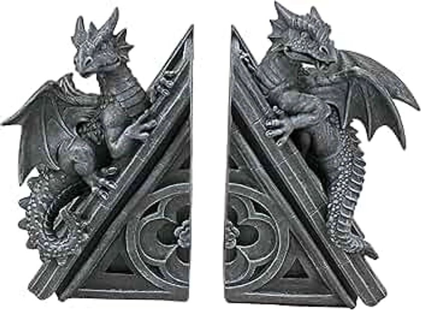 Design Toscano Gothic Castle Dragons Sculptural Bookends