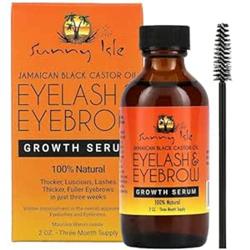 Amazon.com: Sunny Isle Jamaican Black Castor Oil Eyelash & Eyebrow Growth Serum 2oz : Beauty & Personal Care