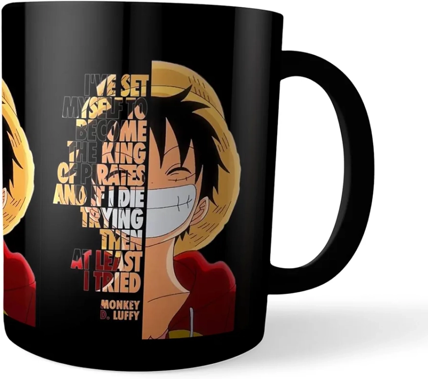 Buy Morons Printed Anime Luffy - Manga Series Coffee Mug for Anime Fans - Birthday Gift for Students; Black; Ceramic; 330ml; Pack of 1 (D5) Online at Low Prices in India - Amazon.in