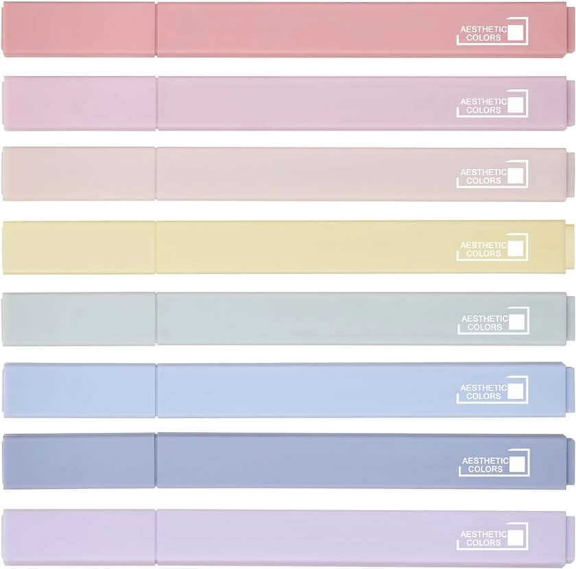 Amazon.com : LivDeal 8 Colors Aesthetic Highlighters, 4mm Line Width, Assorted Colors With Soft Chisel Tip, No Bleed Bible Highlighters, Great for School, Nice to Eyes,Pastel Highlighters : Office Products