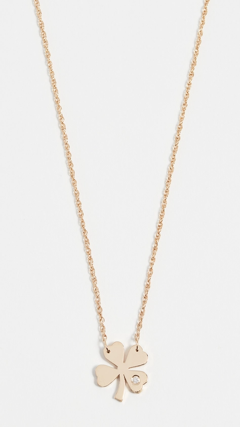 Jennifer Zeuner Jewelry Clover Necklace with Diamond | Shopbop