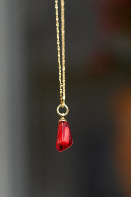 pomegranate seed necklace