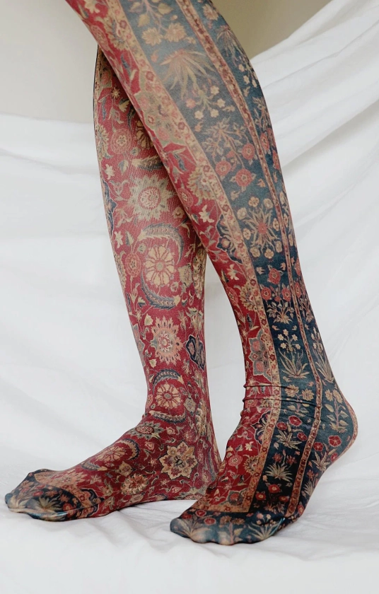 Scrolling Vines and Blossoms Tights
