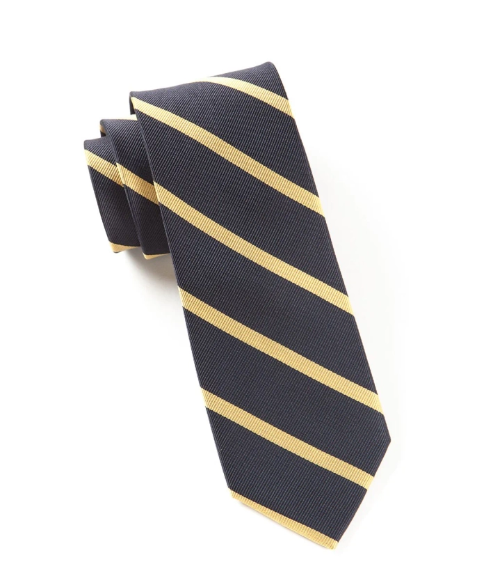 Trad Stripe Midnight Navy Tie | Silk Ties | Tie Bar