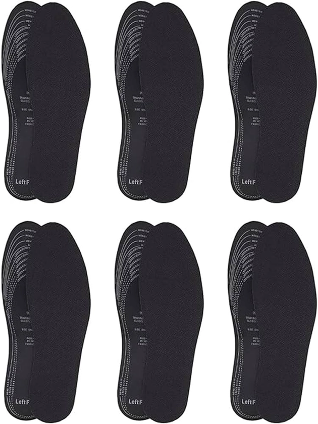 6 Pairs Anti Odour Shoe Insoles Breathable Cotton Odour Eating Inserts Memory Foam Insoles for Men and Women Replacement Support Pads Hygienic Shoe Insoles Men Inner Soles for Men : Amazon.co.uk: Fashion