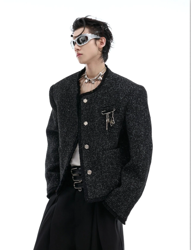 Chanel Style Shiny Texture Light Luxury Jacket