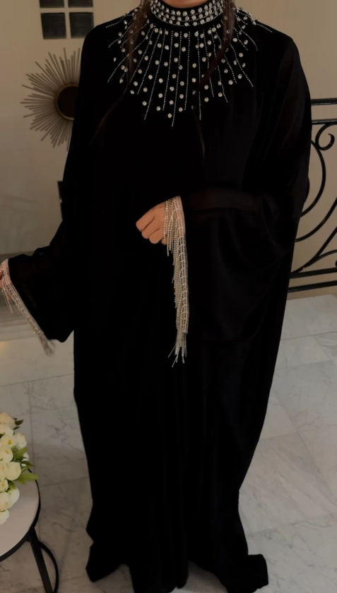 Abaya KUWAIT en mouseline [NOIR] - THE WHITE MUSE COLLECTION