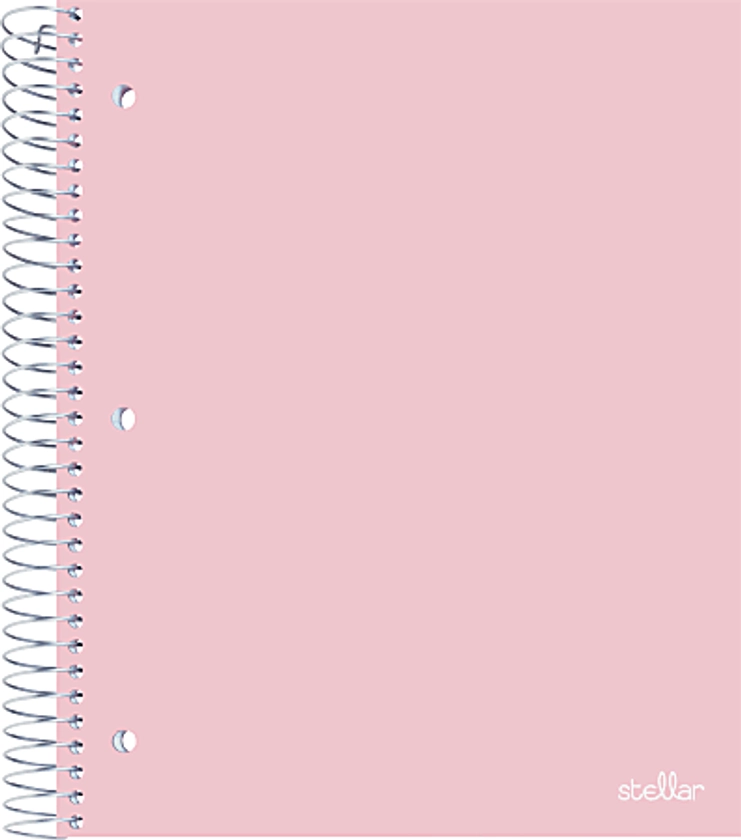 Office Depot® Brand Stellar Poly Notebook, 8-1/2" x 11", 5 Subject, College Ruled, 200 Sheets, Blush
