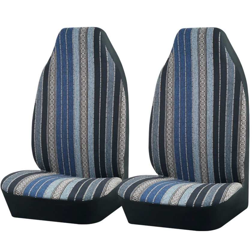 Car Universal Black Blue Striped Car Seat Covers 2 5 - Temu Canada