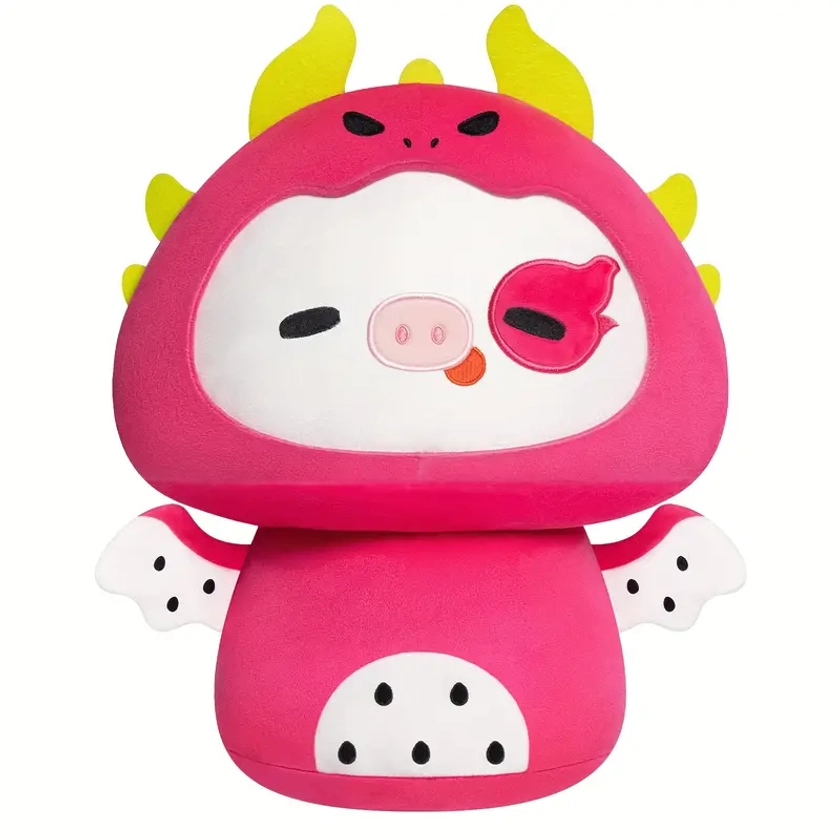 Mushroom Dragon Fruit Cow Plush Body Pillow Cute Soft - Temu