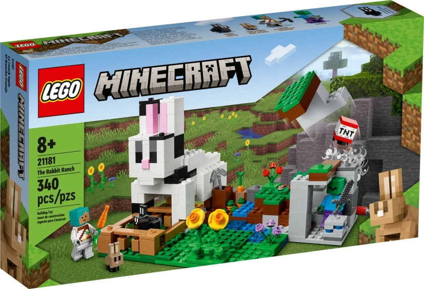 LEGO Minecraft The Rabbit Ranch House Farm Set, 21181 Animals Toy for Kids, Boys and Girls Age 8 Plus with Tamer and Zombie Figures - Walmart.com