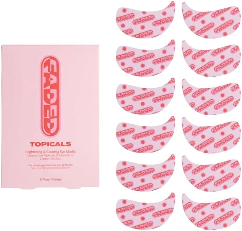 Amazon.com : Topicals Faded Brightening Under Eye Masks | Patches to Depuff, Hydrate, Brighten and Cool | Reduce Dark Circles and Fine Lines | Contains Kojic Acid, Caffeine and Niacinamide (Set of 6) : Beauty & Personal Care