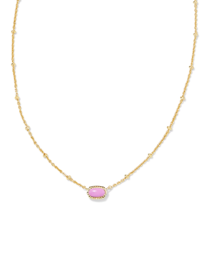 Mini Elisa Gold Satellite Short Pendant Necklace in Fuchsia Magnesite | Kendra Scott