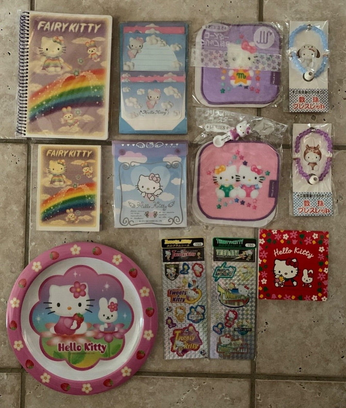 NEW Sanrio Hello Kitty Fairy Blue Angel Year of Tweety Sticker Notebook RARE Lot