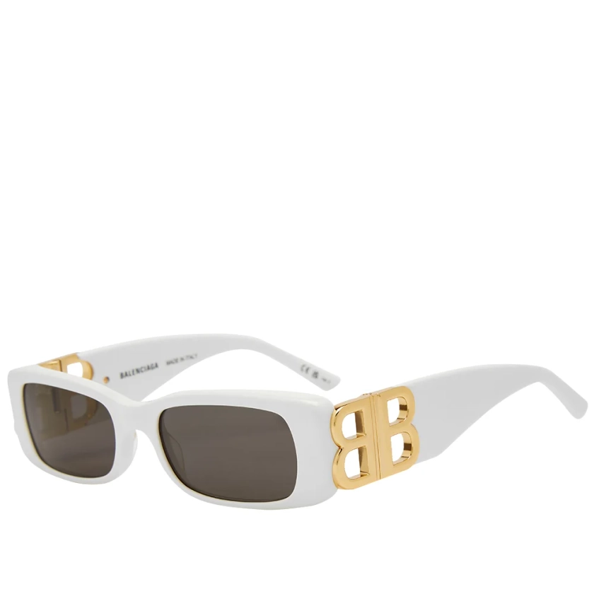 Balenciaga BB0096S Sunglasses White, Gold & Grey | END.