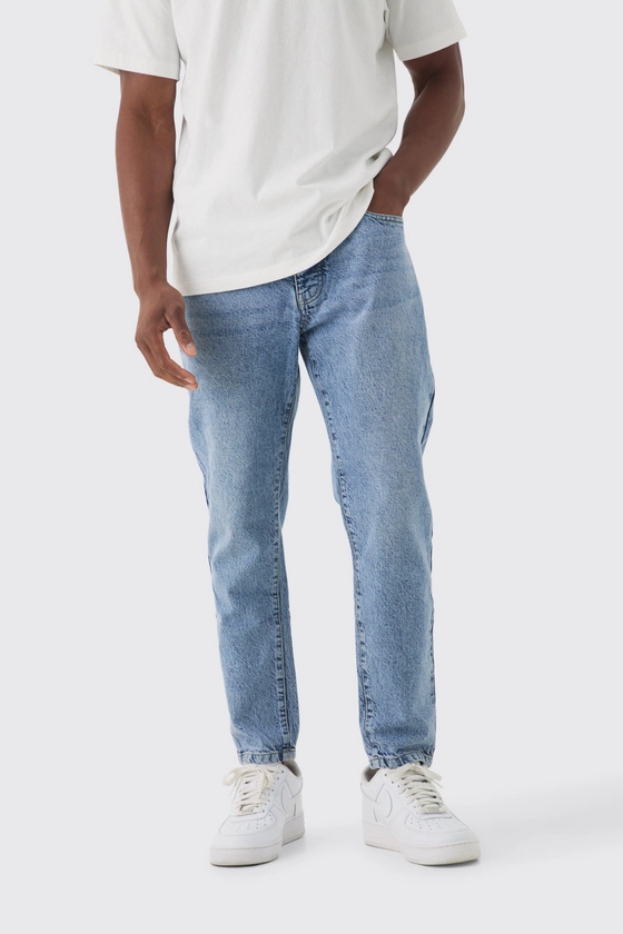 Tapered Fit Rigid Jeans | boohooMAN UK