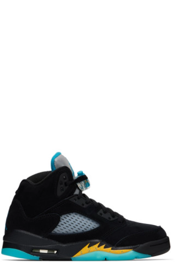 Nike Jordan - Kids Black Air Jordan Retro 5 Big Kids Sneakers