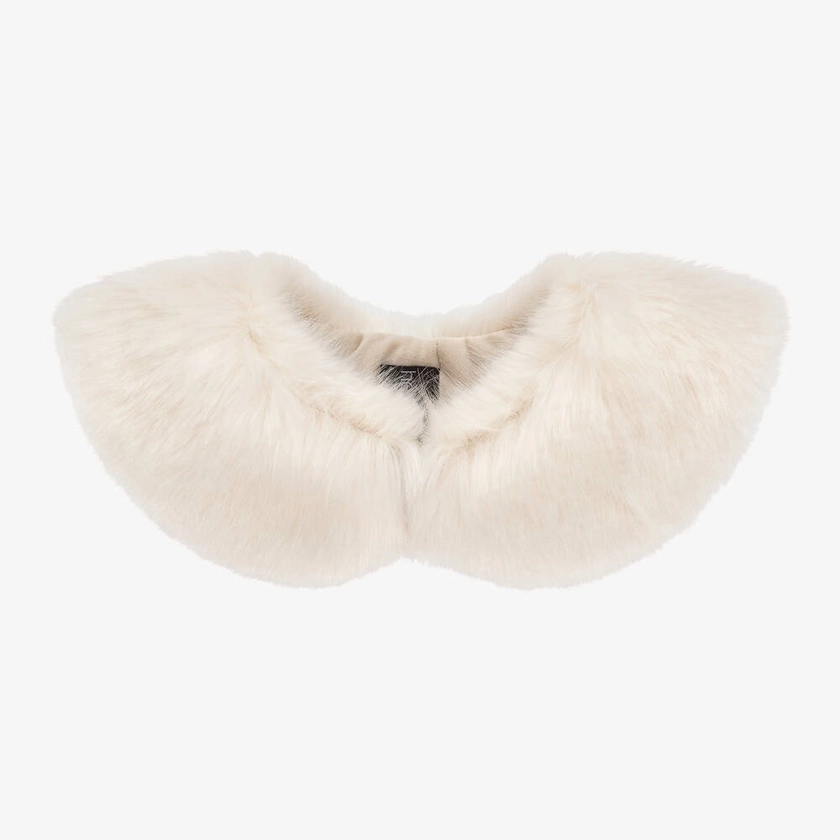 Girls Ivory Faux Fur Collar - Online Store