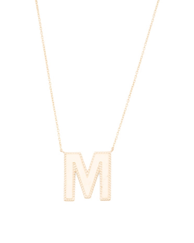 14k Gold Enamel Initial Necklace | Mother's Day Gifts | T.J.Maxx