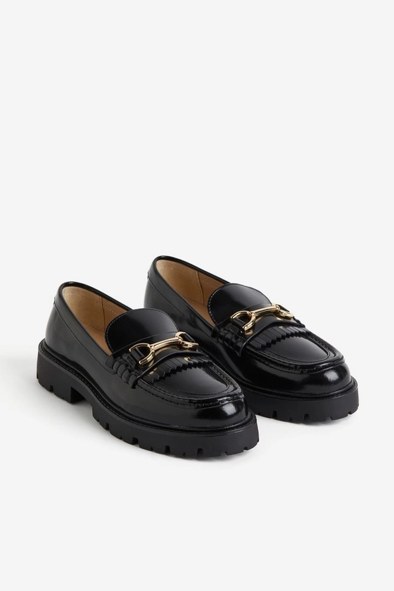Chunky Leather Loafers - Black - Ladies | H&M US