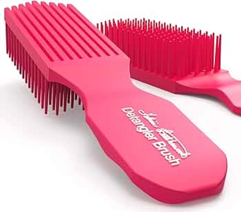 Pink Detangler Brush by Felicia Leatherwood - For Kinky, Curly, Wavy 4c or Straight Hair - Tame Your Tangles Smooth Your Coils - Pain Free for All Ages