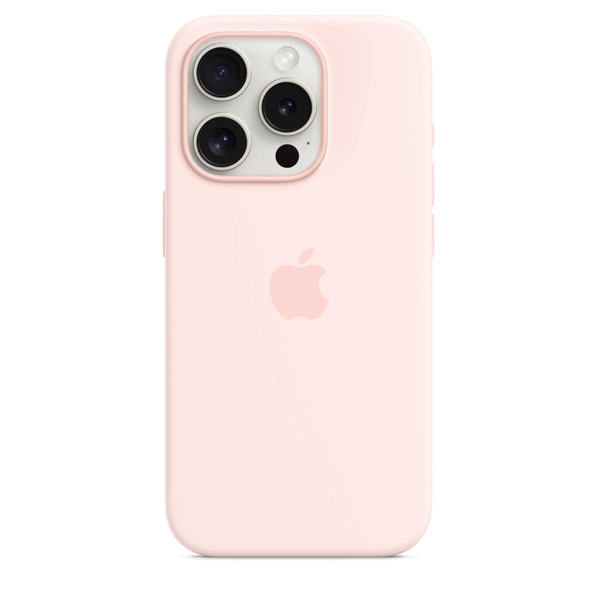 Coque en silicone avec MagSafe pour iPhone 15 Pro - Rose pâle