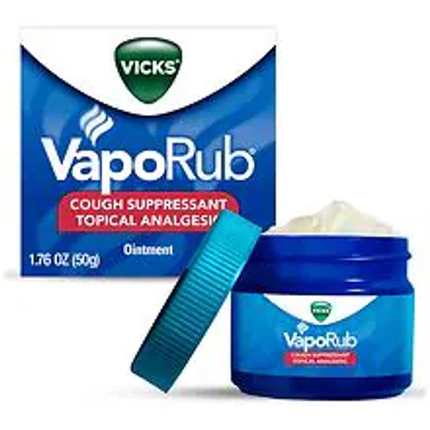 VicksVapoRub, Topical Chest Rub & Analgesic Ointment, Over-the-Counter Medicine Original1.76 oz