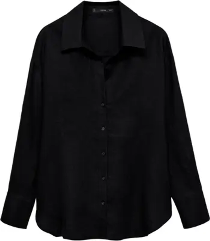 MANGO Samari Linen Button-Up Shirt | Nordstrom