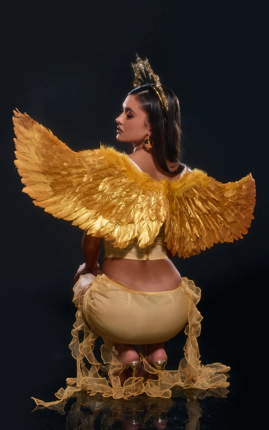 Gold Feather Goddess Wings | Accessories