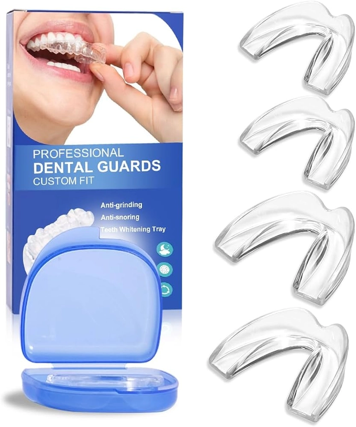 Grinding Splint for Night, 2 Sizes Teeth Splint, 4 Mouldable Mouth Guards for Teeth Grinding for Anti Snoring, Bite Splint for Night, Snoring Splint, Teeth Splint