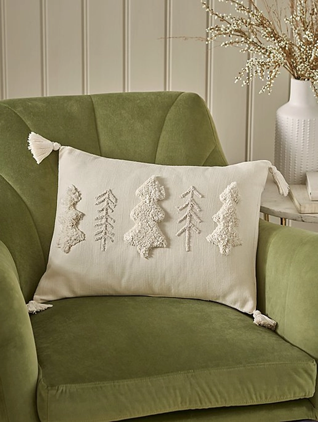 Stacey Solomon Natural Christmas Faux Fur Cushion | Home | George at ASDA