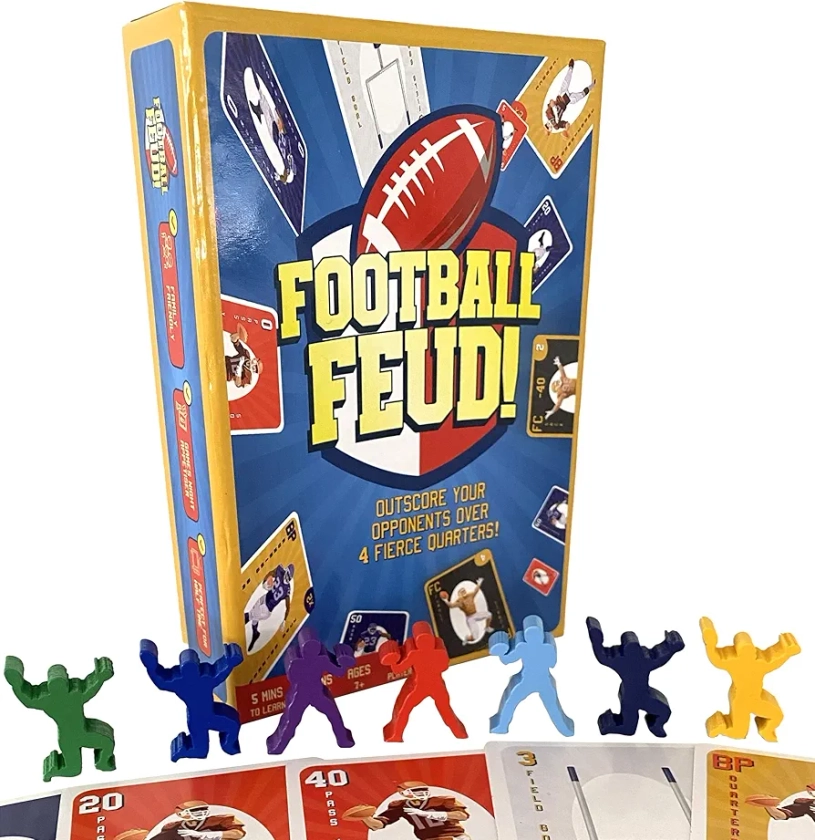 New Fast-paced Football Card Game for Families, Games Nights, Tailgates & Even Half-time | Enjoyed by Kids, Teens and Adults | 2-6 Players, Ages 7+, 5 min to Teach, 15 min to Play