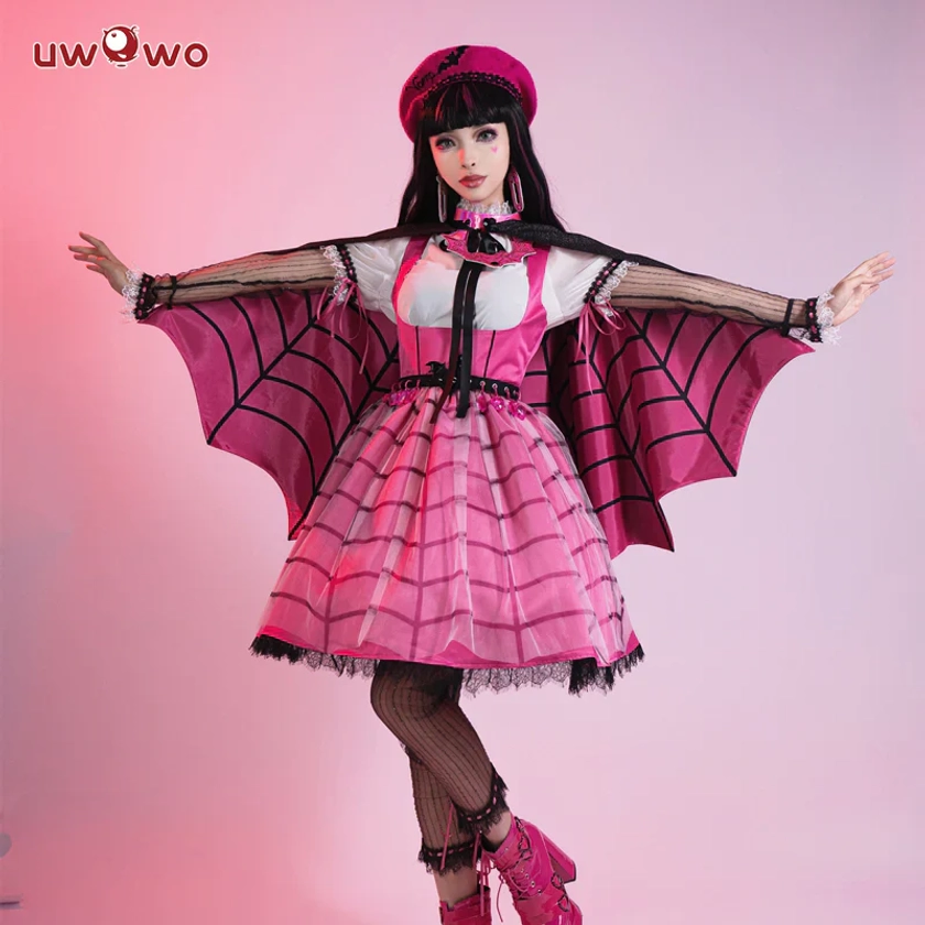 Uwowo Monster High Draculaura Vampire Spiderweb Cape Beret Gothic Dres