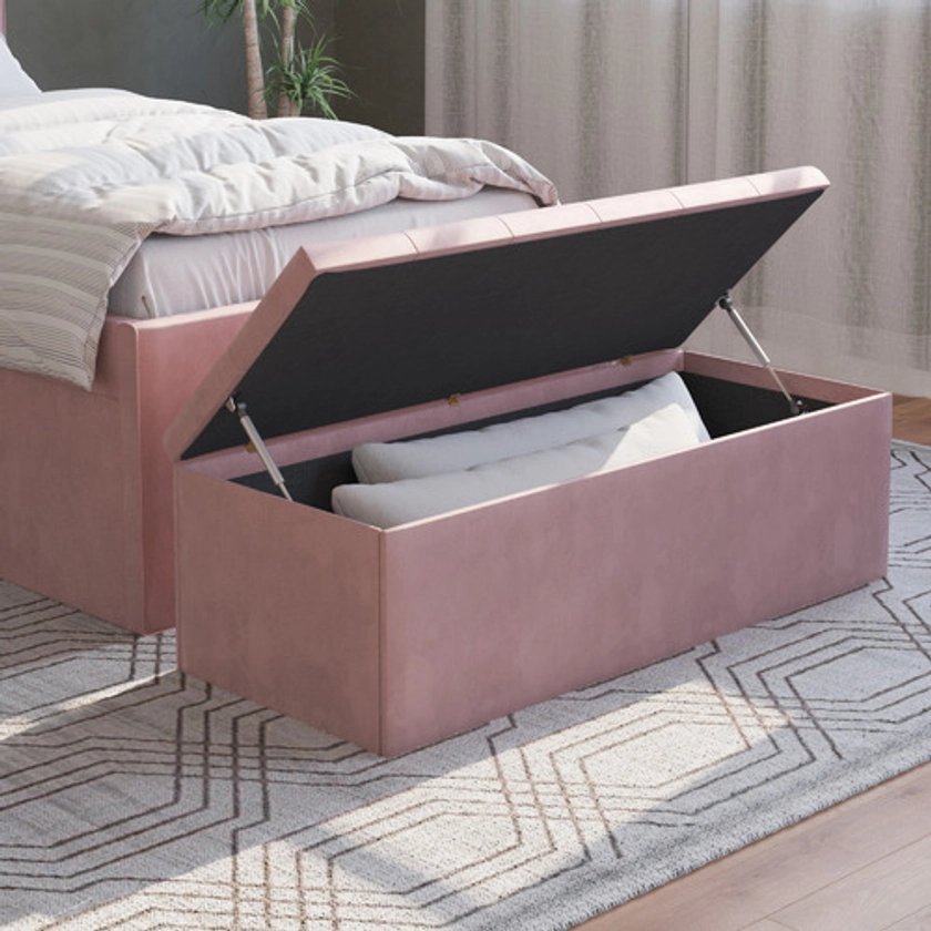 Rawson & Co Selina Velvet Storage Ottoman Bench | Temple & Webster